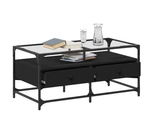 Kohvilaud, Must Klaasplaat, 98,5 X 50 X 45 cm Teras