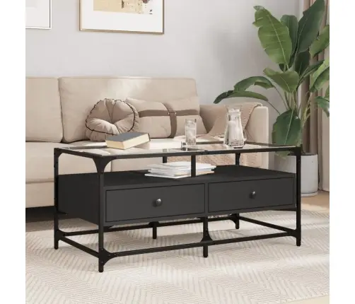 Kohvilaud, Must Klaasplaat, 98,5 X 50 X 45 cm Teras