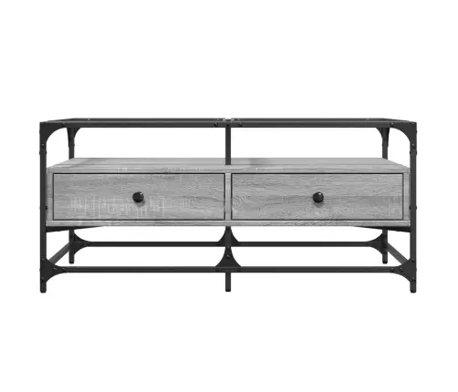 Kohvilaud Klaasplaadiga, Hall Sonoma Tamm, 98,5X50X45 cm Teras