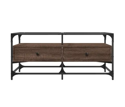 Kohvilaud Klaasplaadiga, Pruun Tamm, 98,5X50X45 cm Teras Kohvilaud Klaasplaadiga, Pruun Tamm, 98,5X50X45 cm Teras