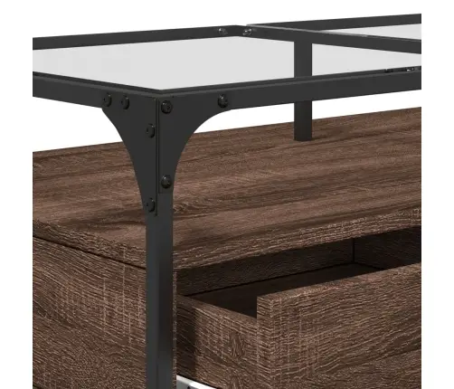 Kohvilaud Klaasplaadiga, Pruun Tamm, 98,5X50X45 cm Teras Kohvilaud Klaasplaadiga, Pruun Tamm, 98,5X50X45 cm Teras