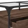Kohvilaud Klaasplaadiga, Pruun Tamm, 98,5X50X45 cm Teras Kohvilaud Klaasplaadiga, Pruun Tamm, 98,5X50X45 cm Teras