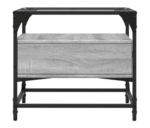 Kohvilaud Klaasplaadiga, Hall Sonoma Tamm, 50X50X45 cm Teras