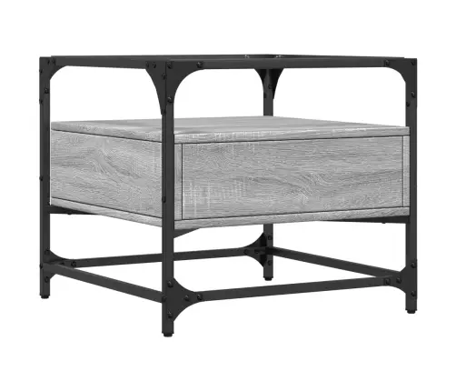 Kohvilaud Klaasplaadiga, Hall Sonoma Tamm, 50X50X45 cm Teras