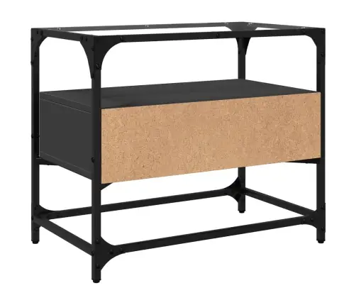 Klaasplaadiga Telerikapp, Must, 60 X 35 X 51 cm Tehispuit