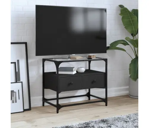 Klaasplaadiga Telerikapp, Must, 60 X 35 X 51 cm Tehispuit