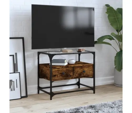 Tv Skapītis, Stikla Virsma, Ozola, 60X35X51 Cm, Konstruēts Koks Vidaxl Tv Skapītis, Stikla Virsma, Ozola, 60X35X51 Cm, Konstruēts Koks Vidaxl