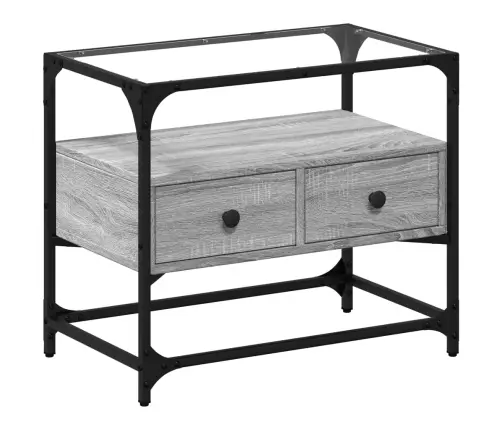 Tv Skapītis, Stikla Virsma, Pelēks, 60X35X51Cm, Konstruēts Koks Vidaxl