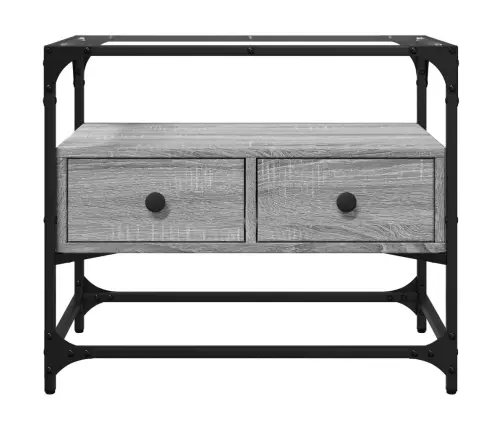 Tv Skapītis, Stikla Virsma, Pelēks, 60X35X51Cm, Konstruēts Koks Vidaxl