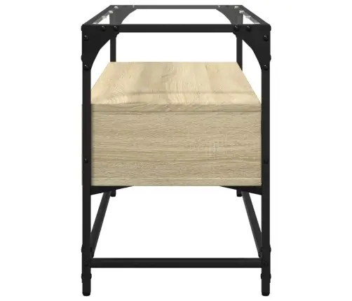 Tv Skapītis, Stikla Virsma, Ozola, 80X35X51 Cm, Konstruēts Koks Vidaxl