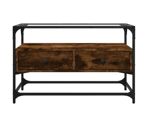 Tv Skapītis, Stikla Virsma, Ozola, 80X35X51 Cm, Konstruēts Koks Vidaxl