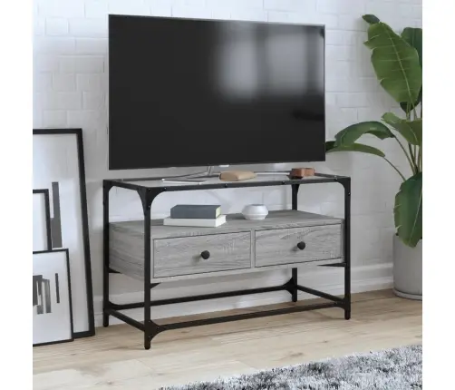 Klaasplaadiga Telerikapp Hall Sonoma Tamm 80X35X51 Cm Tehispuit