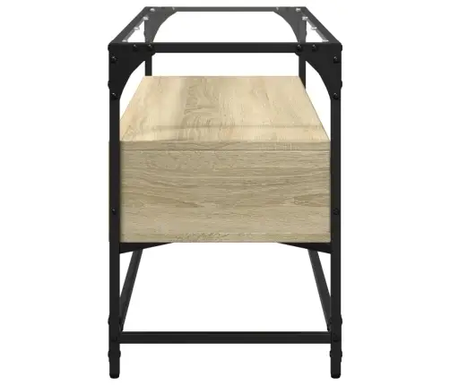Tv Skapītis, Stikla Virsma, Ozola, 98X35X51 Cm, Konstruēts Koks Vidaxl