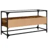 Tv Skapītis, Stikla Virsma, Ozola, 98X35X51 Cm, Konstruēts Koks Vidaxl Tv Skapītis, Stikla Virsma, Ozola, 98X35X51 Cm, Konstruēts Koks Vidaxl