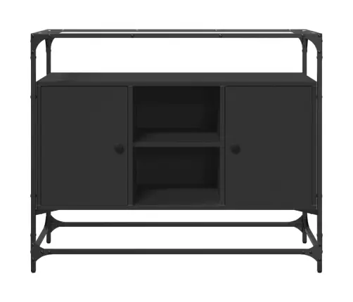 Skapītis, Stikla Virsma, Melns, 98X35X81 Cm, Konstruēts Koks Vidaxl