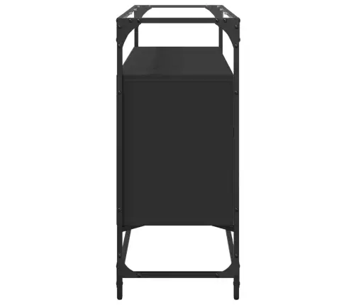 Skapītis, Stikla Virsma, Melns, 98X35X81 Cm, Konstruēts Koks Vidaxl