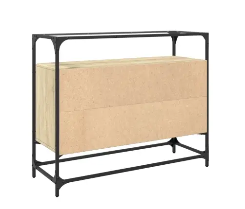 Skapītis, Stikla Virsma, Ozola, 98X35X81 Cm, Konstruēts Koks Vidaxl Skapītis, Stikla Virsma, Ozola, 98X35X81 Cm, Konstruēts Koks Vidaxl