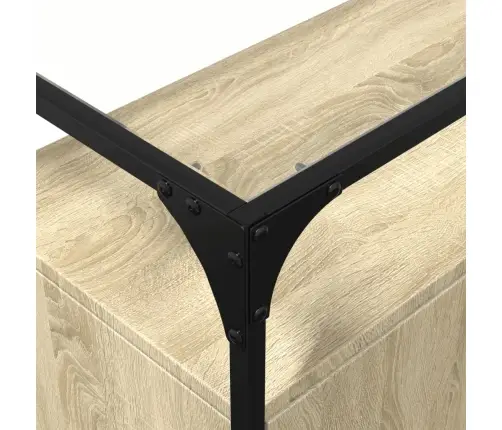 Skapītis, Stikla Virsma, Ozola, 98X35X81 Cm, Konstruēts Koks Vidaxl Skapītis, Stikla Virsma, Ozola, 98X35X81 Cm, Konstruēts Koks Vidaxl