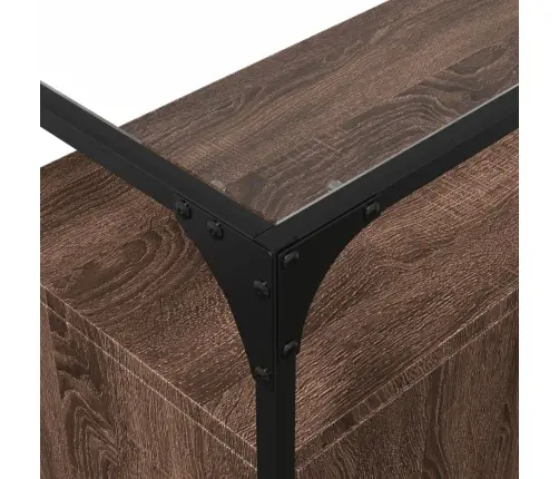 Skapītis, Stikla Virsma, Ozola, 98X35X81 Cm, Konstruēts Koks Vidaxl Skapītis, Stikla Virsma, Ozola, 98X35X81 Cm, Konstruēts Koks Vidaxl