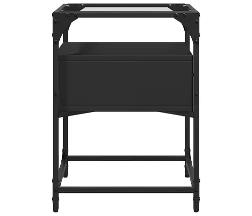 Naktinės Spintelės, 2Vnt., Juodos, 40X40X55cm Apdirbta Mediena