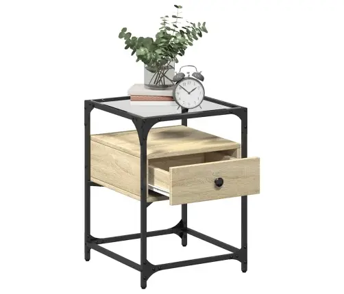 Naktsskapītis, Ozolkoka Krāsa, 40X40X55 Cm, Inženierijas Koks Vidaxl