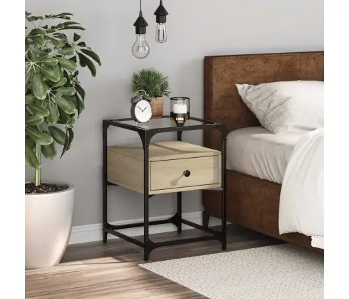 Naktsskapītis, Ozolkoka Krāsa, 40X40X55 Cm, Inženierijas Koks Vidaxl