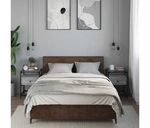 Naktsskapīši, 2 Gab., Pelēcīgi, 40X40X55 Cm, Inženierijas Koks Vidaxl