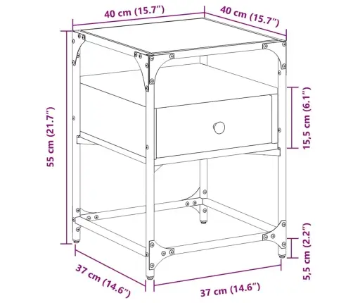 Öökapp, Pruun Tamm, 40X40X55 cm Tehispuit