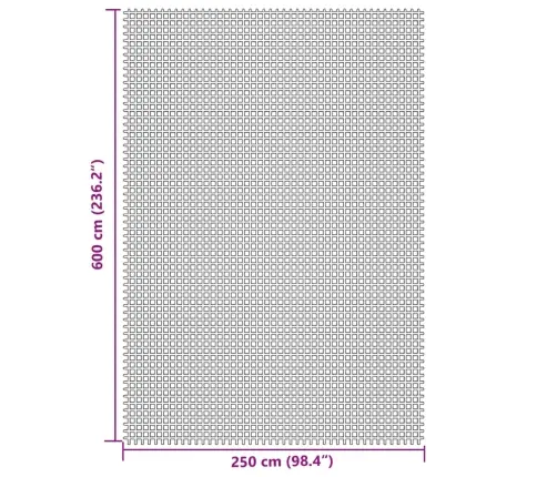 Telts Paklājs, Krēmkrāsas, 6X2,5 M Vidaxl