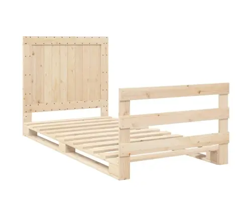 Gultas Rāmis Ar Galvgali, 100X200 Cm, Priedes Masīvkoks Vidaxl