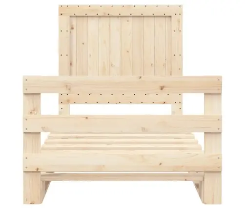 Gultas Rāmis Ar Galvgali, 100X200 Cm, Priedes Masīvkoks Vidaxl