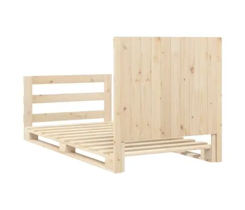 Gultas Rāmis Ar Galvgali, 100X200 Cm, Priedes Masīvkoks Vidaxl