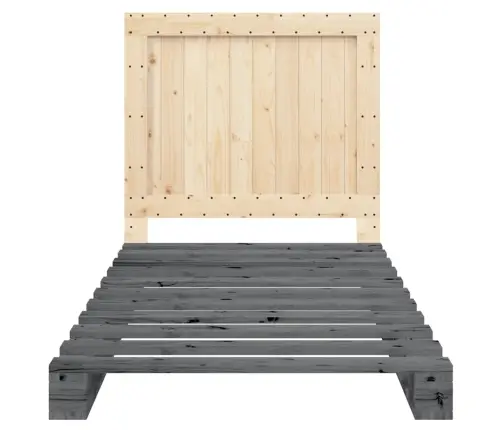 Lovos Rėmas Su Galvūgaliu, Pilkas, 100X200cm Pušies Masyvas