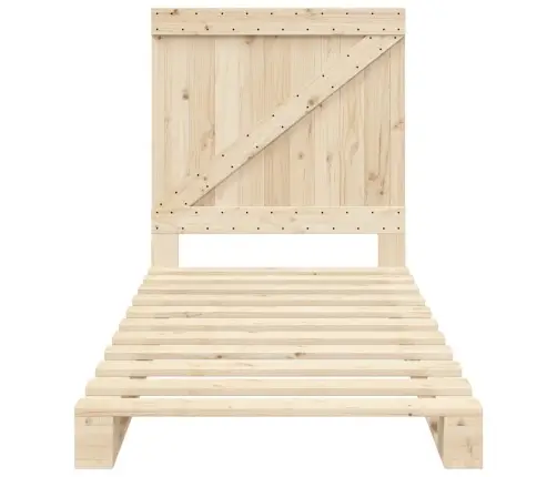 Gultas Rāmis Ar Galvgali, Priedes Masīvkoks, 90X200 Cm Vidaxl
