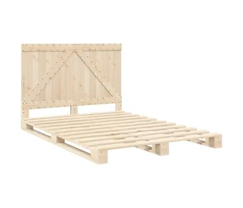 Gultas Rāmis Ar Galvgali, 140X200 Cm, Priedes Masīvkoks Vidaxl