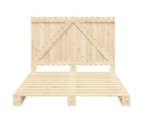 Gultas Rāmis Ar Galvgali, 140X200 Cm, Priedes Masīvkoks Vidaxl