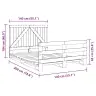 Gultas Rāmis Ar Galvgali, 140X200 Cm, Priedes Masīvkoks Vidaxl