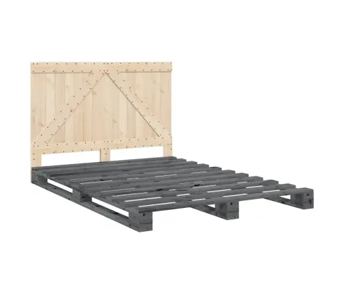 Voodiraam Peatsiga, Hall, 140 X 200 cm Männipuit