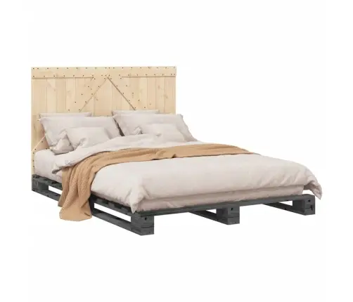 Voodiraam Peatsiga, Hall, 140 X 200 cm Männipuit