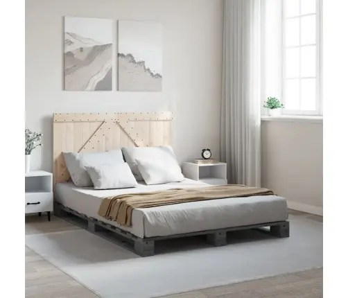 Voodiraam Peatsiga, Hall, 140 X 200 cm Männipuit