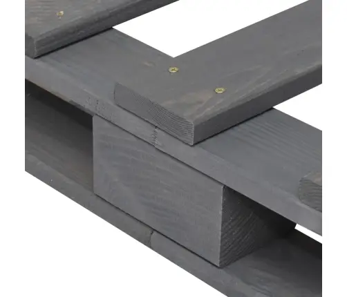 Gultas Rāmis Ar Galvgali, Pelēks, 200X200 Cm, Priedes Masīvkoks Vidaxl