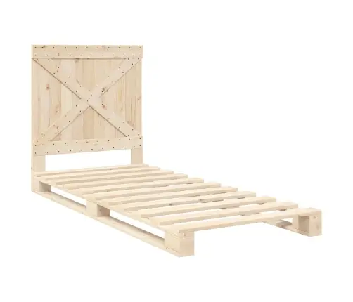 Gultas Rāmis Ar Galvgali, Priedes Masīvkoks, 90X200 Cm Vidaxl