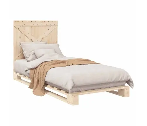 Gultas Rāmis Ar Galvgali, Priedes Masīvkoks, 90X200 Cm Vidaxl