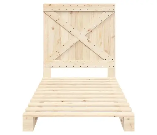Gultas Rāmis Ar Galvgali, Priedes Masīvkoks, 90X200 Cm Vidaxl