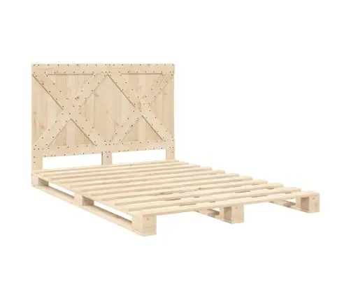 Gultas Rāmis Ar Galvgali, 140X200 Cm, Priedes Masīvkoks Vidaxl