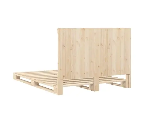 Gultas Rāmis Ar Galvgali, 140X200 Cm, Priedes Masīvkoks Vidaxl