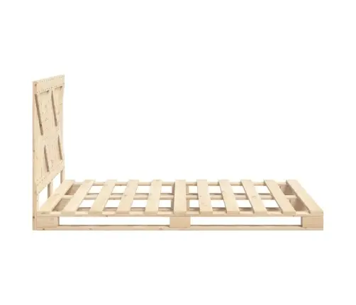 Gultas Rāmis Ar Galvgali, 160X200 Cm, Priedes Masīvkoks Vidaxl