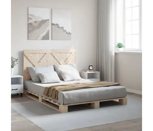 Gultas Rāmis Ar Galvgali, 160X200 Cm, Priedes Masīvkoks Vidaxl