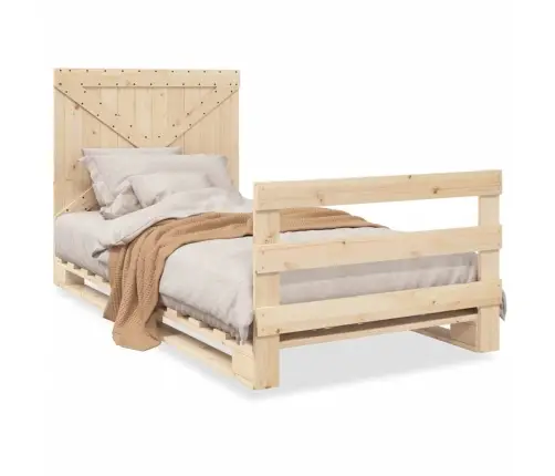 Gultas Rāmis Ar Galvgali, 100X200 Cm, Priedes Masīvkoks Vidaxl