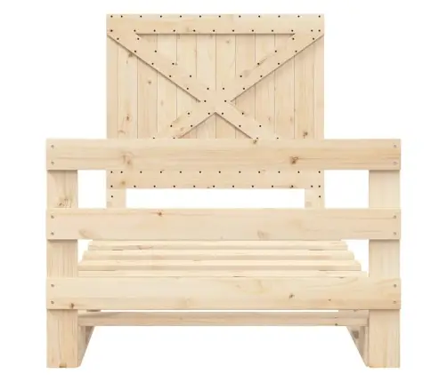 Gultas Rāmis Ar Galvgali, 100X200 Cm, Priedes Masīvkoks Vidaxl